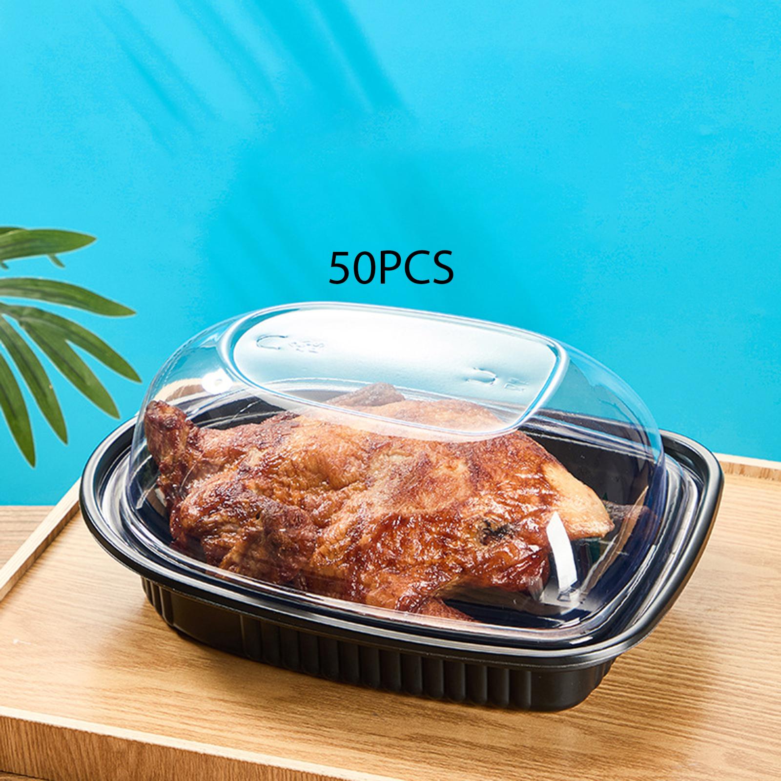 Meal Prep Chicken - Einweg-Rotisserie-Hähnchen-Bratbehälter Große Meal-Prep-Aufbewahrungsboxen mit Klarsichtdeckel für