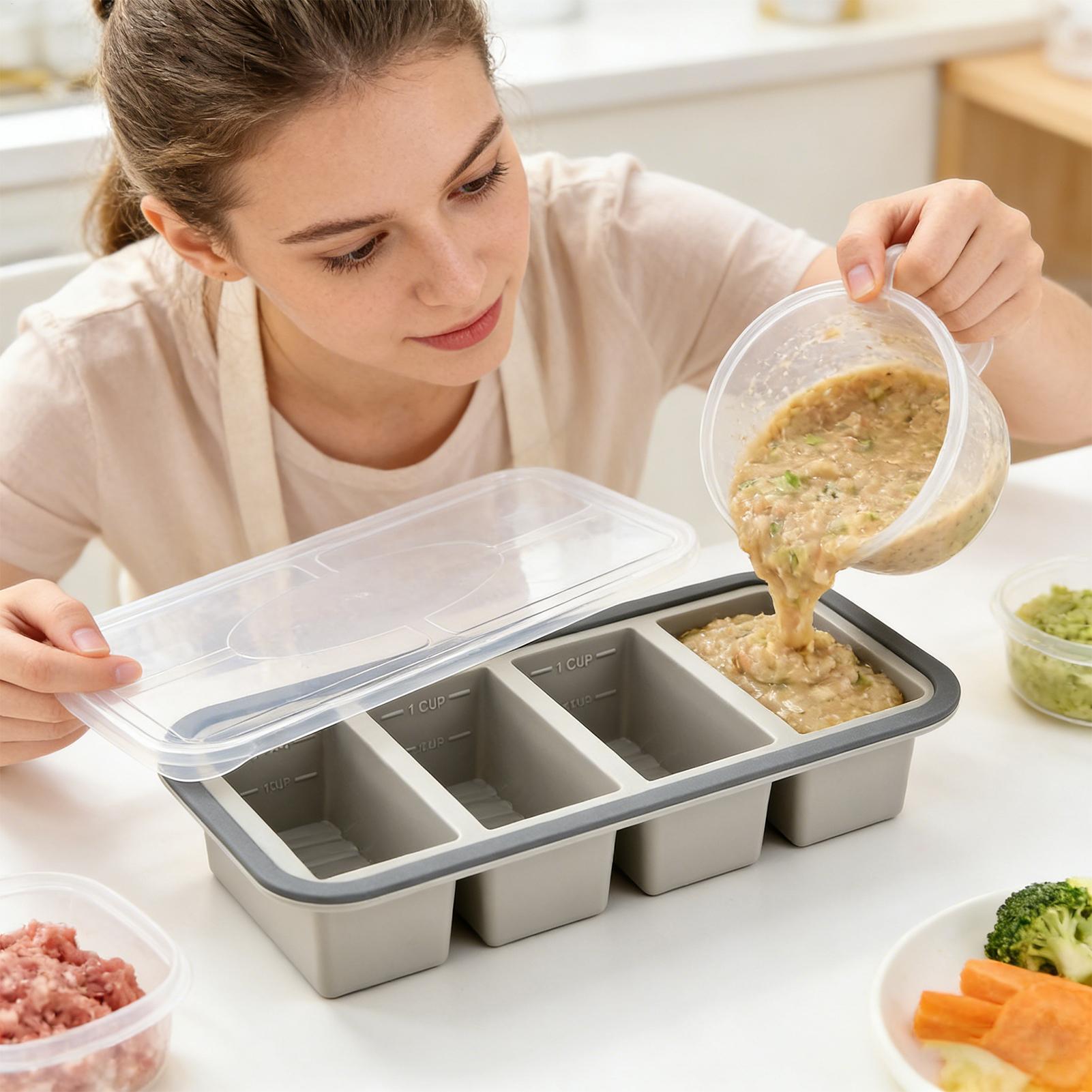 Meal Prep Menu - Silikon-Gefrierformen mit Einfacher Entnahme, Lebensmittelbehälter für