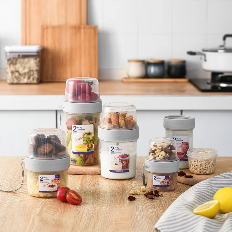 Meal Prep Container - Frühstück Haferflocken Müsli Nuss Joghurt Salat