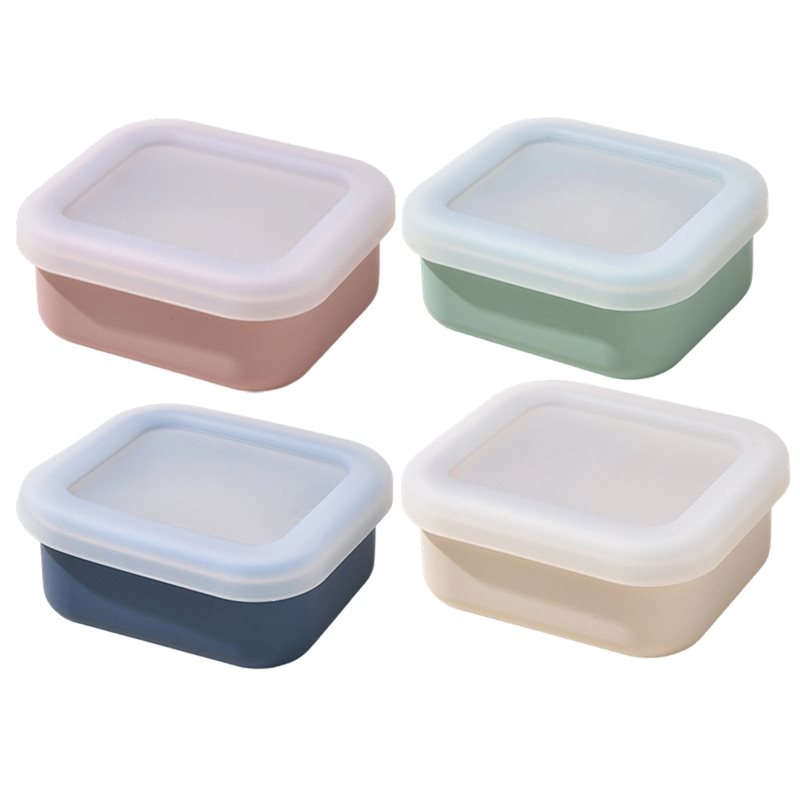Meal Prep Container - AB33-4er-Pack Silikon-Gefrierformen mit Deckeln für Suppen,