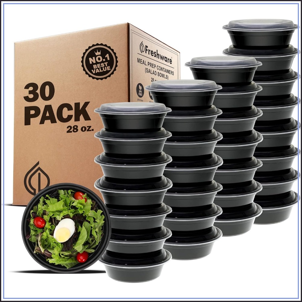 Meal Prep Container - Meal-Prep-Behälter mit Deckeln, 30er-Pack, 28oz BPA-frei,