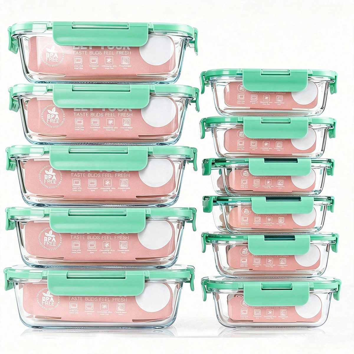 Meal Prep Container - 10er-Pack Glasbehälter für die Essenszubereitung, Lebensmittelbehälter