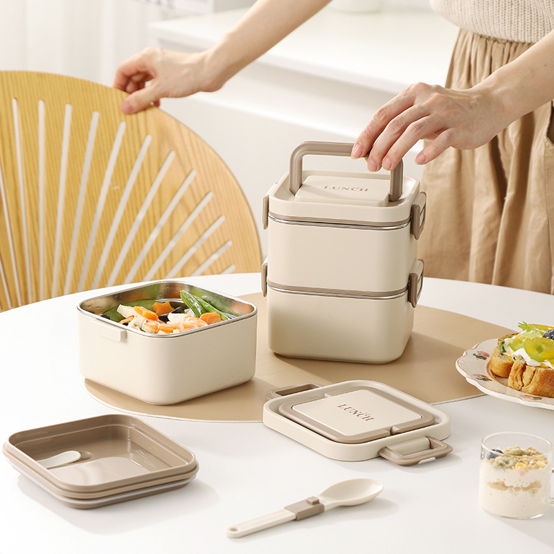 Stainless Bento Box - 304 Edelstahl quadratische Brotdose mikrowellen geeignete