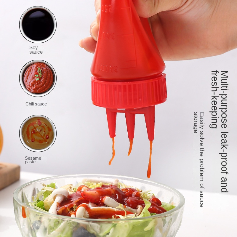 Sauce Squeeze Bottle - Quetsch flasche 3 Löcher Tomaten senf
