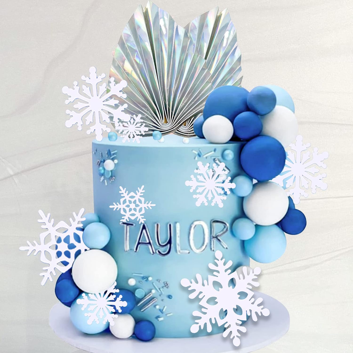 Meal Prep Frozen - 44 Stück Schneeflocken-Kuchendekoration Frozen Kuchendekoration Blaue