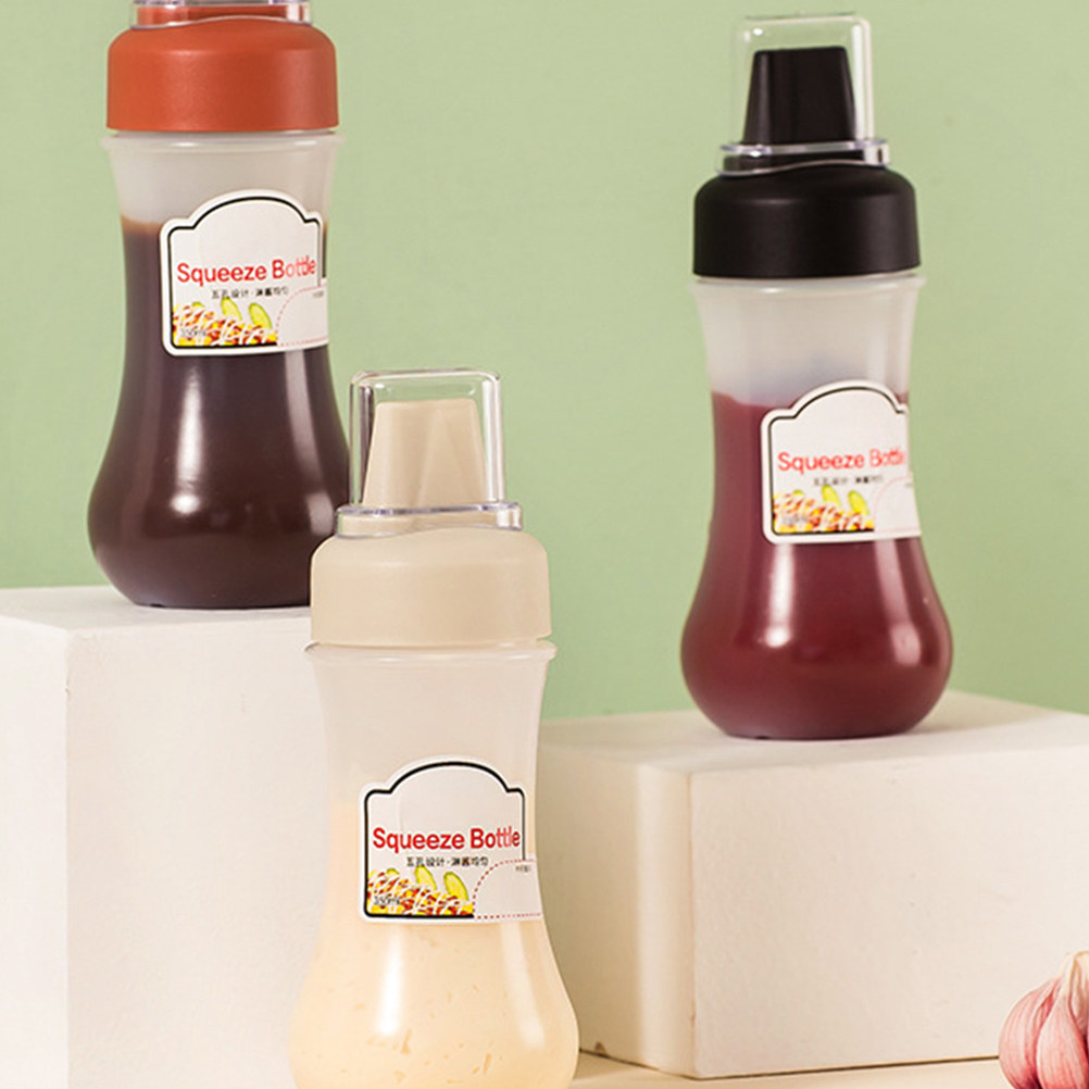 Sauce Squeeze Bottle - 3 Stück Quetschflaschen, transparent, mit 5