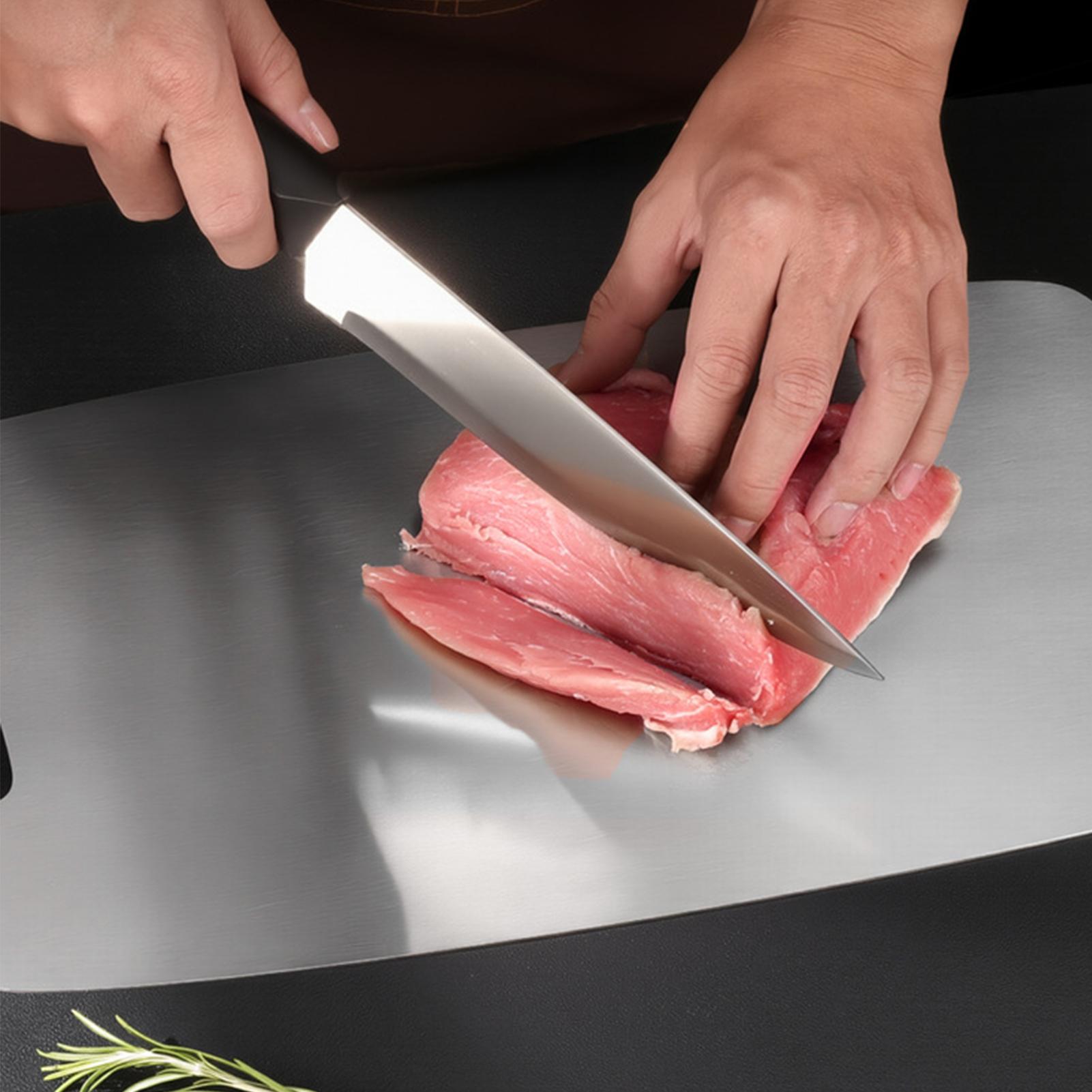 Meal Prep Chicken - Edelstahl-Schneidebretter für die Küche, doppelseitiges Küchenzubehör,