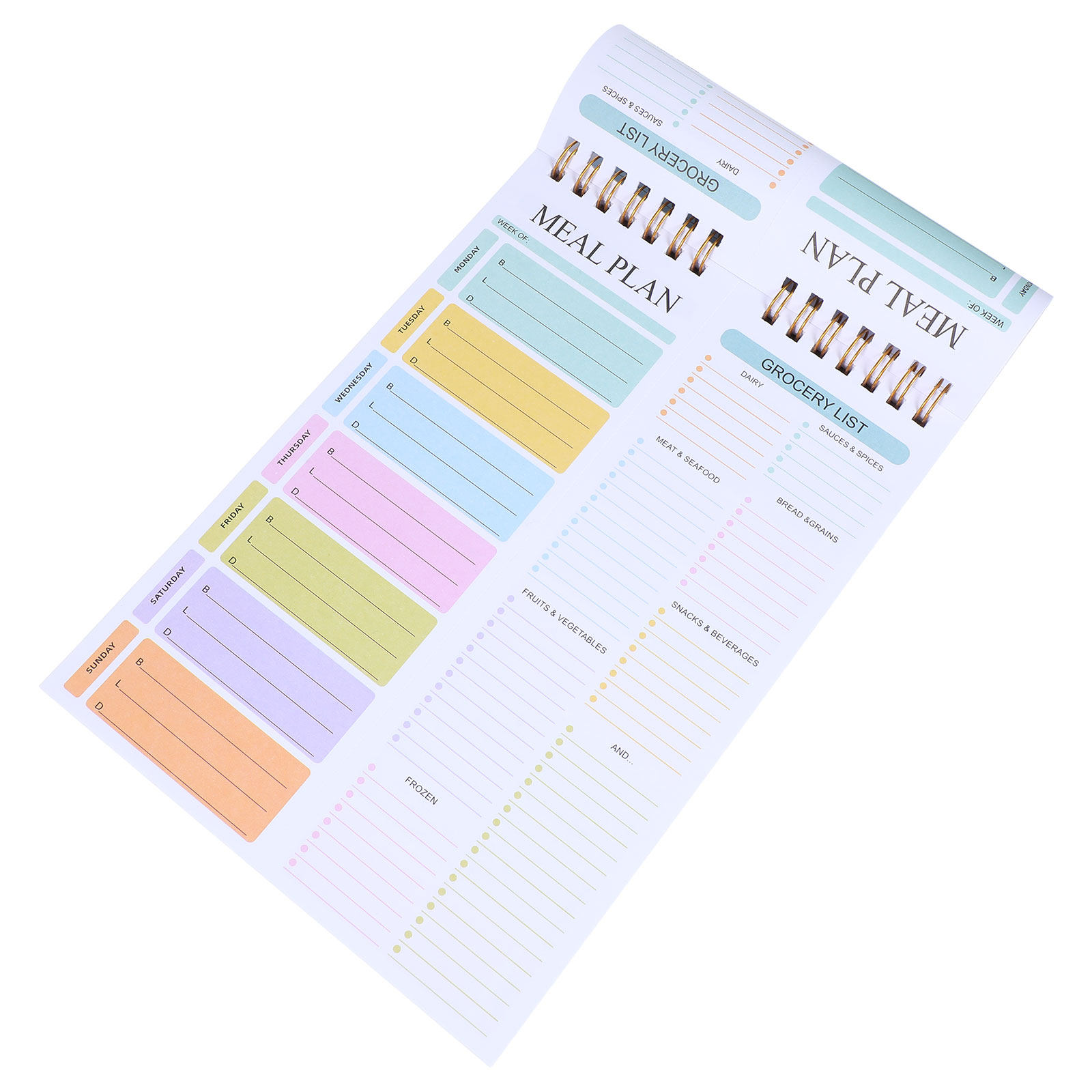 Meal Prep Menu - A5 Spiral-Wochenplaner für Mahlzeiten mit abtrennbaren