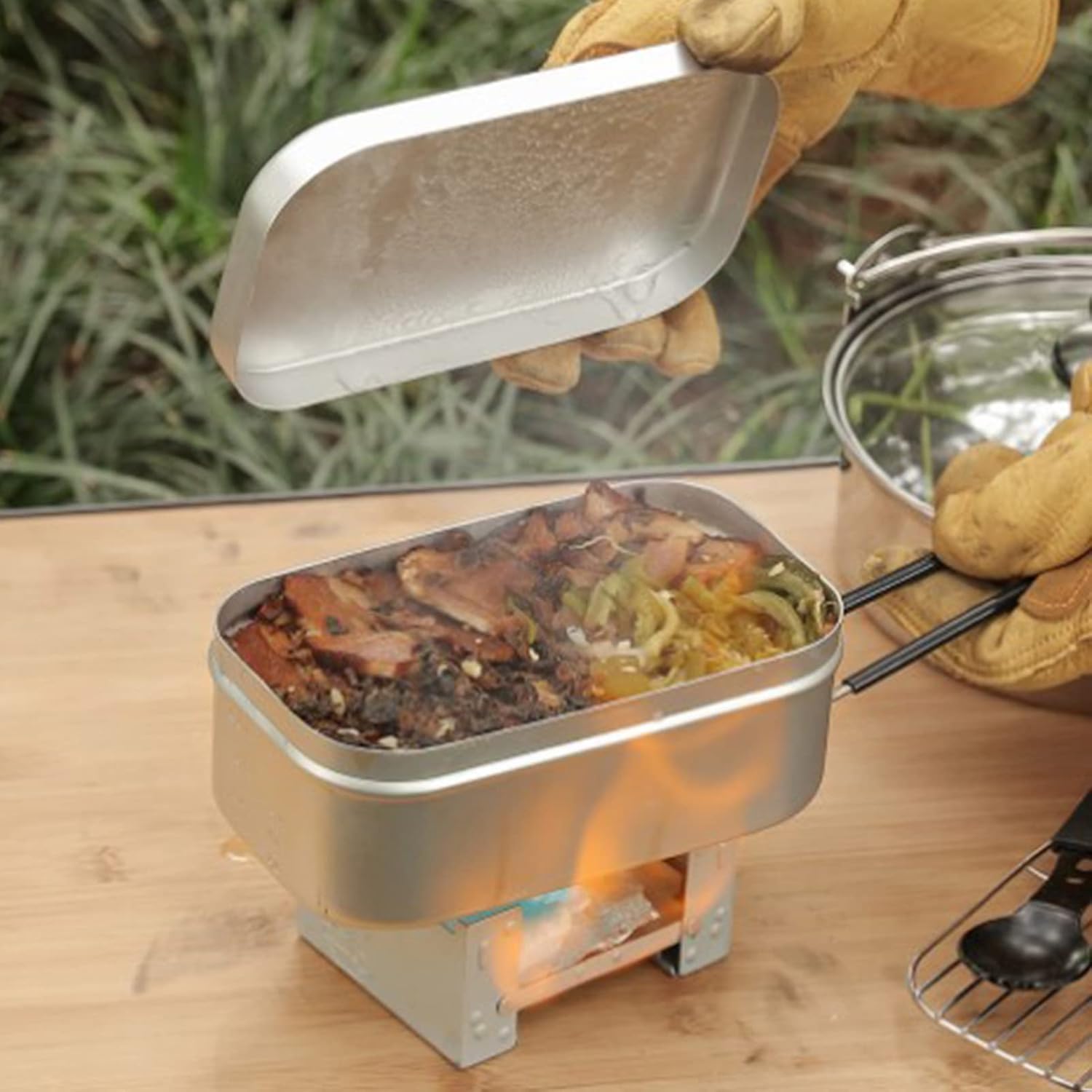 Meal Prep Container - Faltbarer Bento-Box-Griff, Lunchbehälter für Erwachsene, Camping-Kochgeschirr
