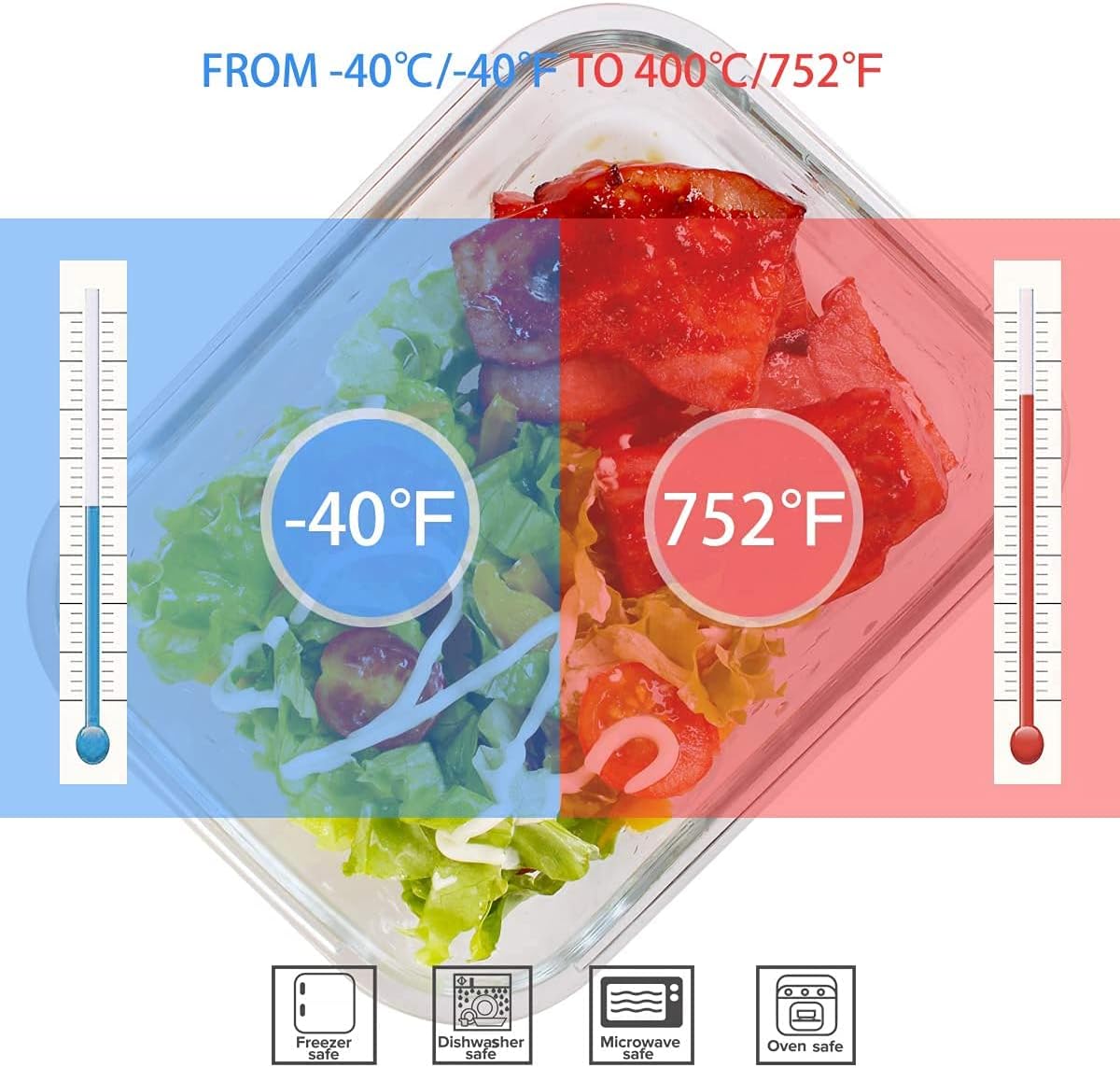 18-teiliges Glas-Lebensmittelb – Meal Prep Container Bewertung und Preis