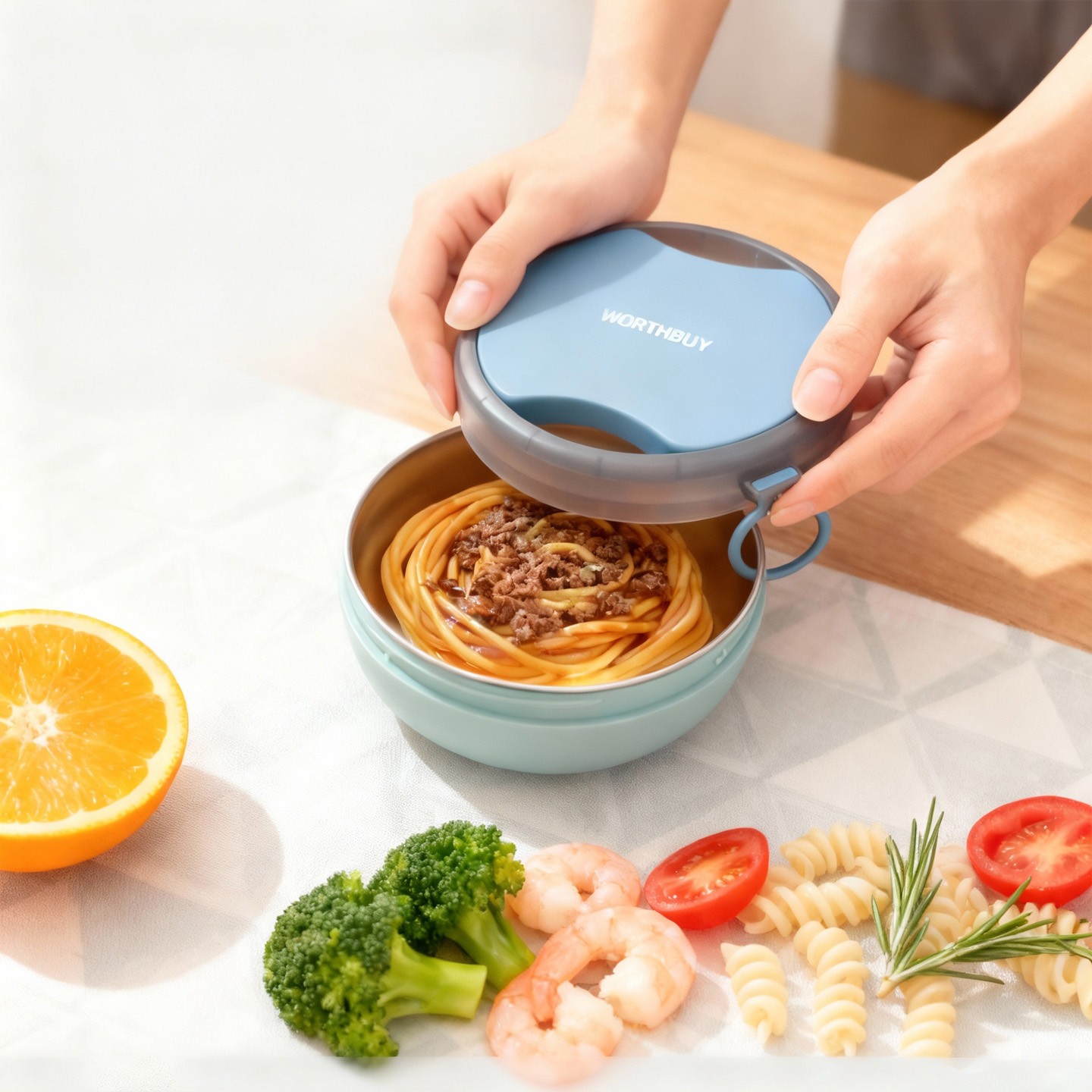 Tragbare runde Bento-Lunchbox  – Stainless Bento Box Bewertung und Preis