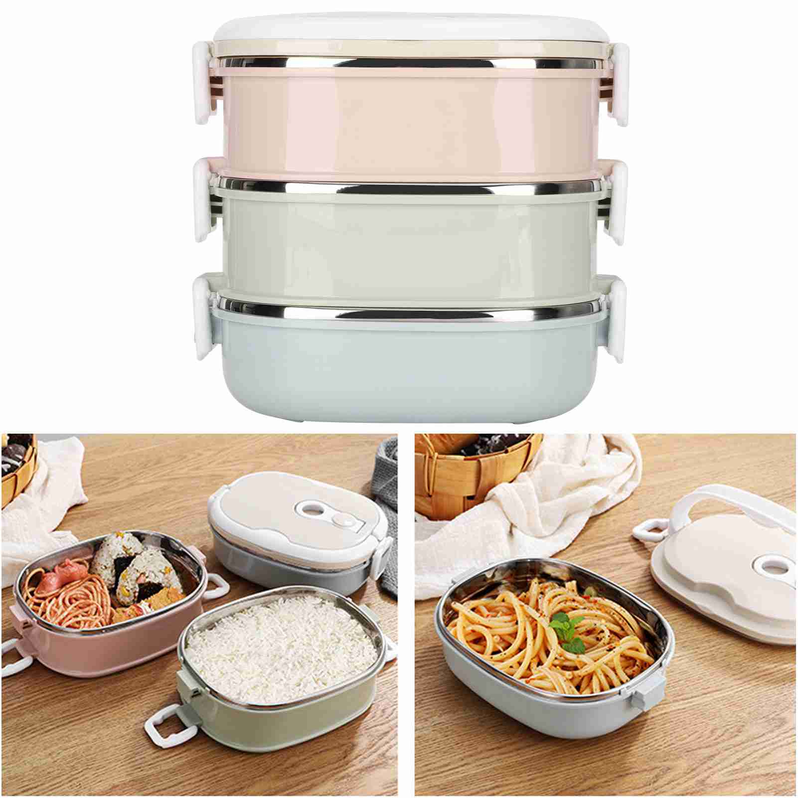 Mehrschichtige Lunchbox mit gr – Stainless Bento Box Bewertung und Preis