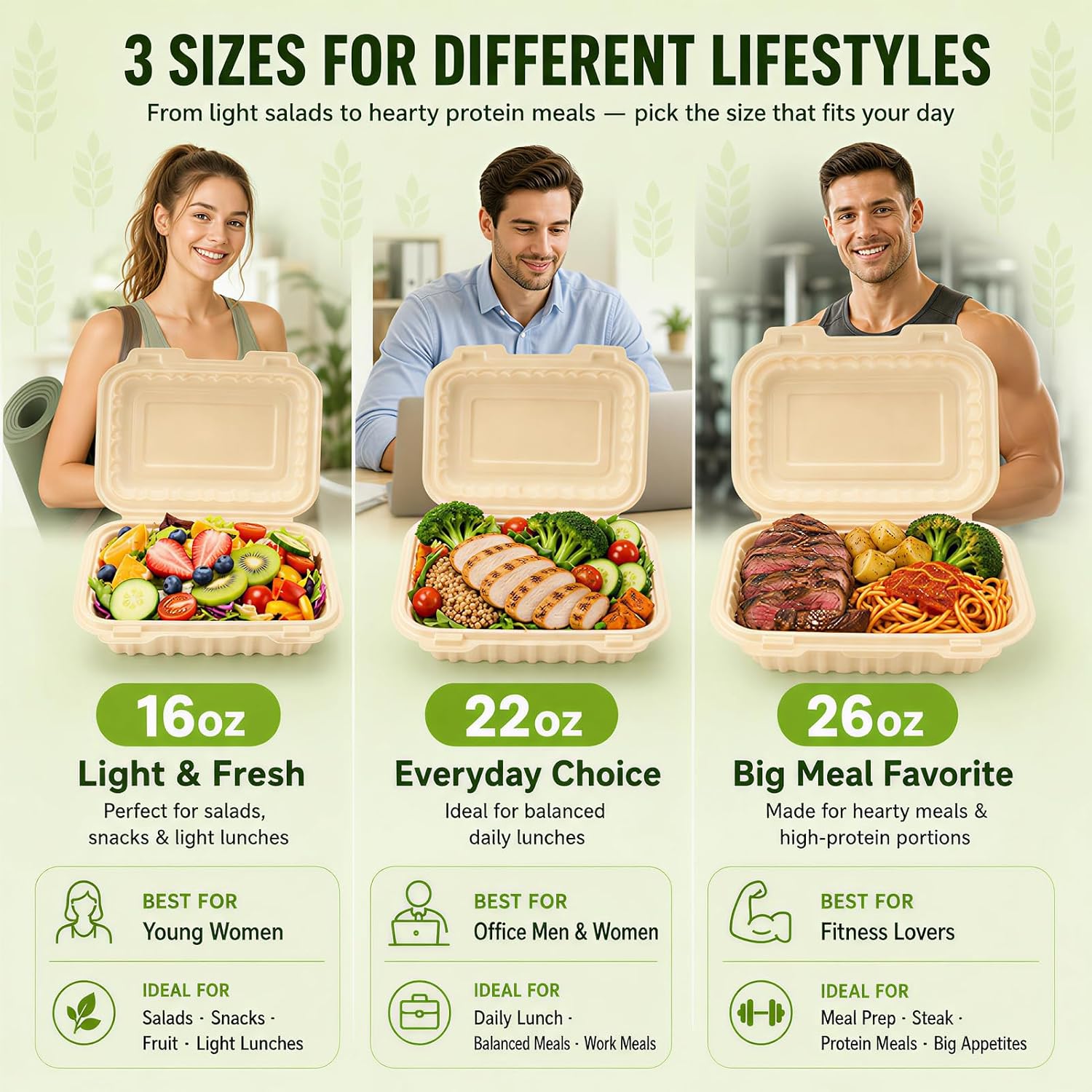 50er-Pack 16oz Clamshell Take- – Meal Prep Container Bewertung und Preis