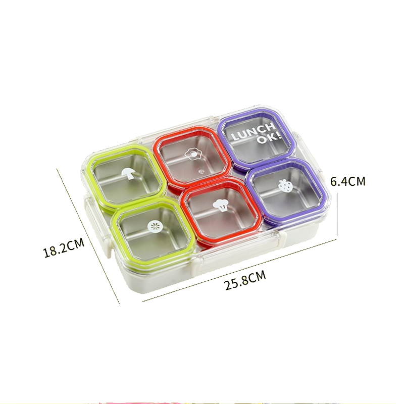 6-Fach Edelstahl-Lunchbox mit  – Stainless Bento Box Bewertung und Preis