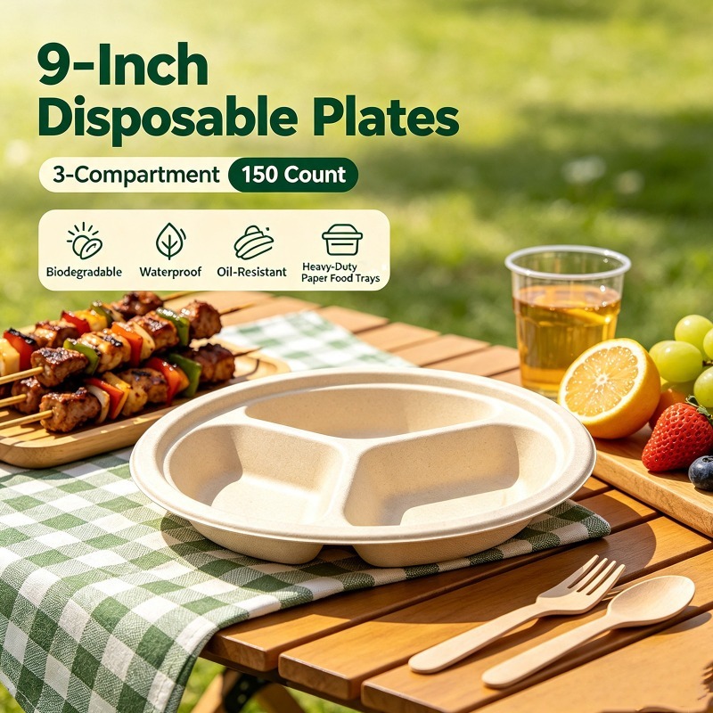 150 Stück 9-Zoll Einwegteller  – Meal Prep Menu Bewertung und Preis