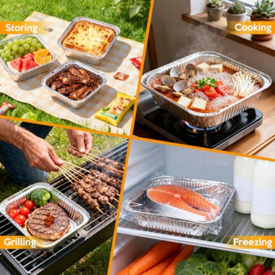 8x8 Zoll Aluminiumfolienpfanne – Meal Prep Container Bewertung und Preis