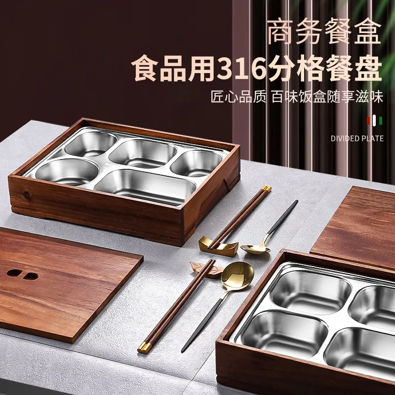 Bento-Box aus schwarzem Walnus – Meal Prep Korean Food Bewertung und Preis