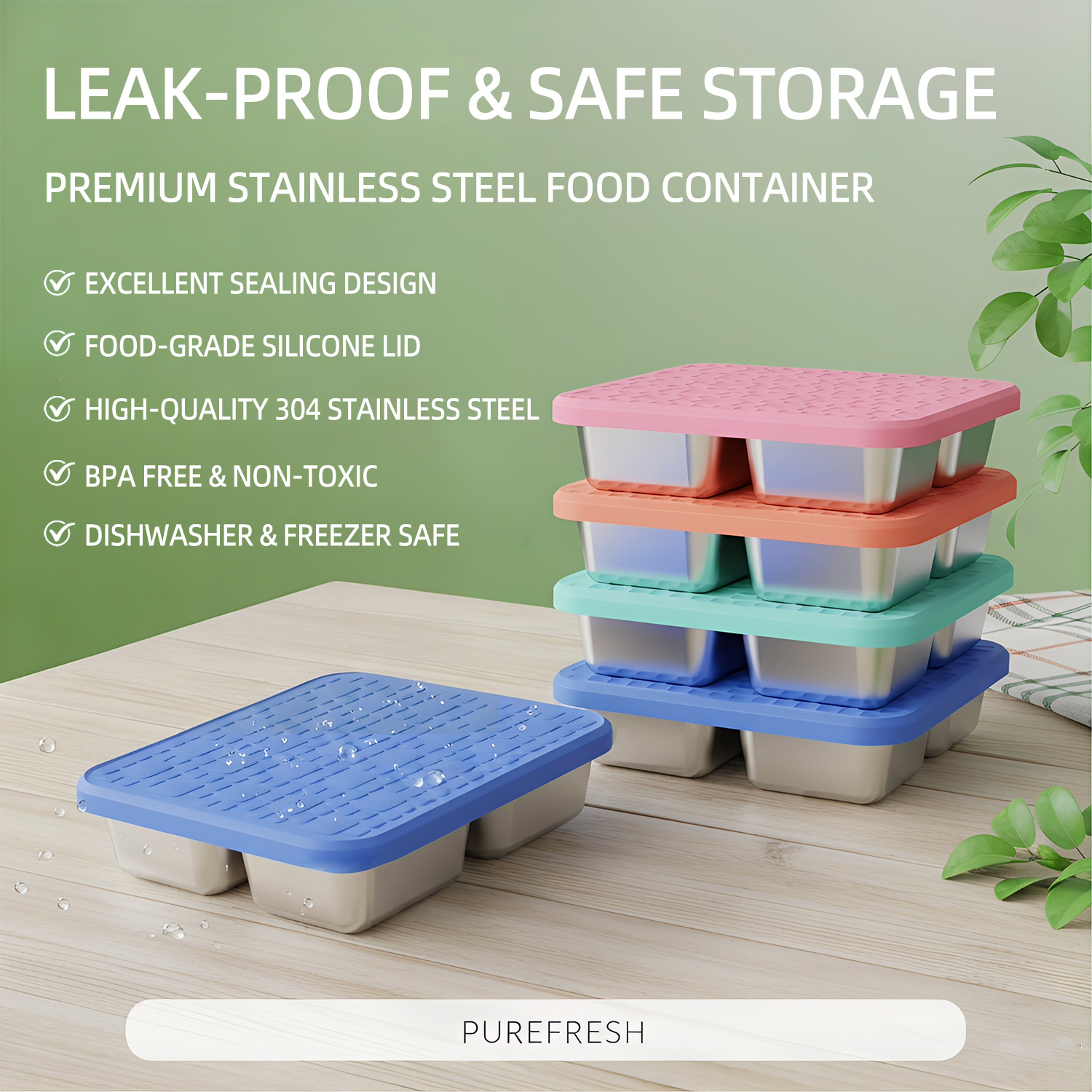 304 Edelstahl-Lunchbox mit 4 F – Meal Prep Container Bewertung und Preis